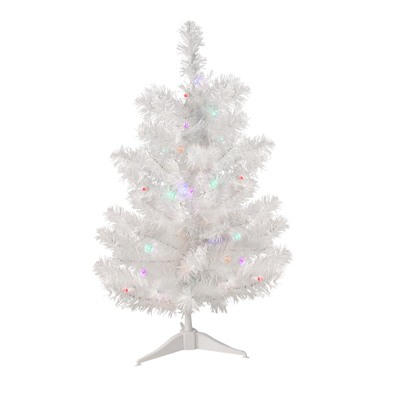 Northlight Pre-Lit Medium Pine Artificial Christmas Tree - 2' - White - Multicolor LED Lights